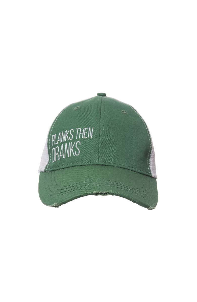 Totalee Gift Planks Then Dranks Baseball Hat Cotton Green, Main, color, Green