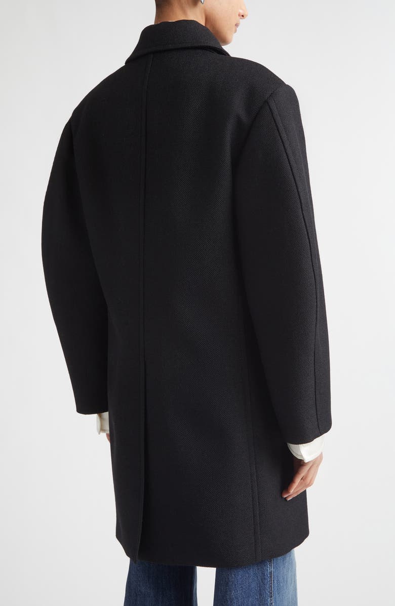 Bottega Veneta Mohair Blend Gabardine Peacoat, Alternate, color, 1010 Double Black