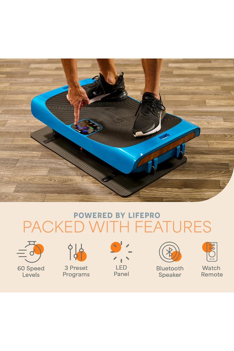 Rumblex pro 4D Motion Vibration Plate Exercise Machines for Lymphatic Drainage Fat Burn & Toning Triple Motor Technology, Alternate, color, Blue