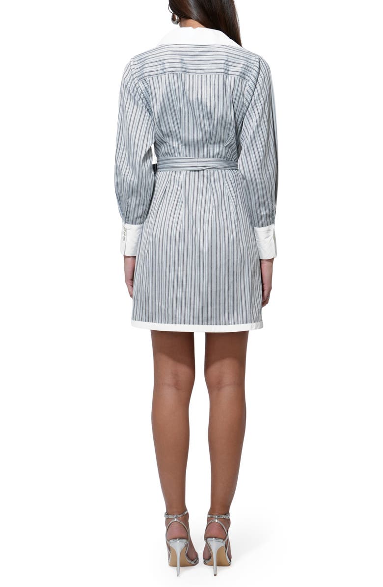 Adelyn Rae Sola Stripe Long Sleeve Minidress, Alternate, color, Grey