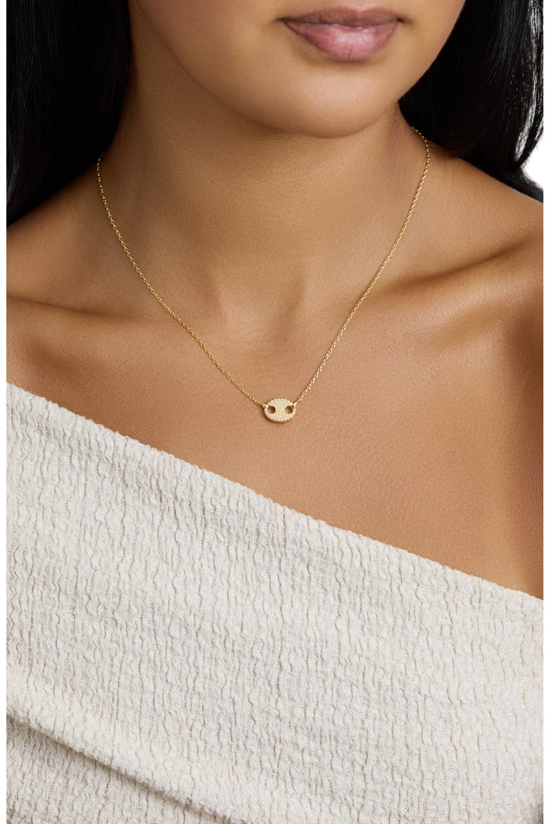 Modern Muse Faux Pearl Pendant Necklace, Alternate, color, GOLD