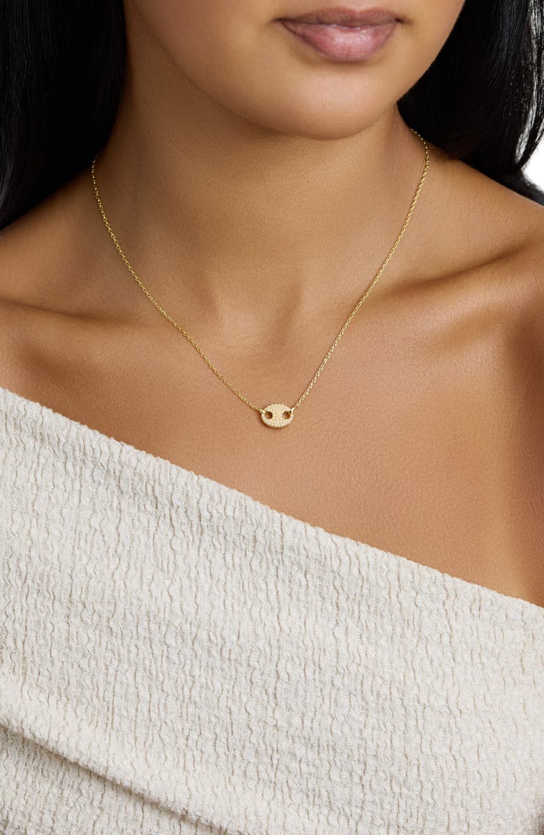 ATHRA LUXE Modern Muse Faux Pearl Pendant Necklace, Alternate, color, Gold