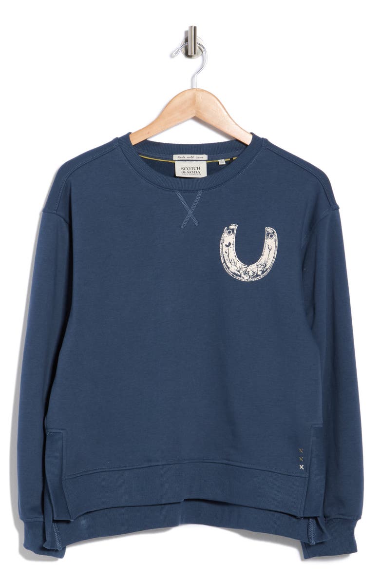Scotch & Soda Oversize Side Vent Cotton Sweatshirt, Alternate, color, Big Dipper Embellished