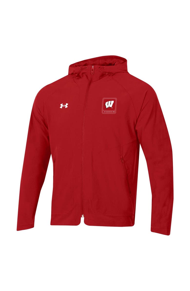 Under Armour Men's Under Armour Red Wisconsin Badgers Unstoppable Raglan Full-Zip Jacket, Alternate, color, Red