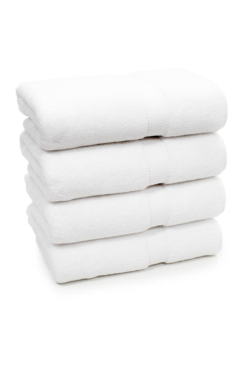 Sinemis Terry 4-Piece Bath Towel Set - White, Alternate, color, WHITE