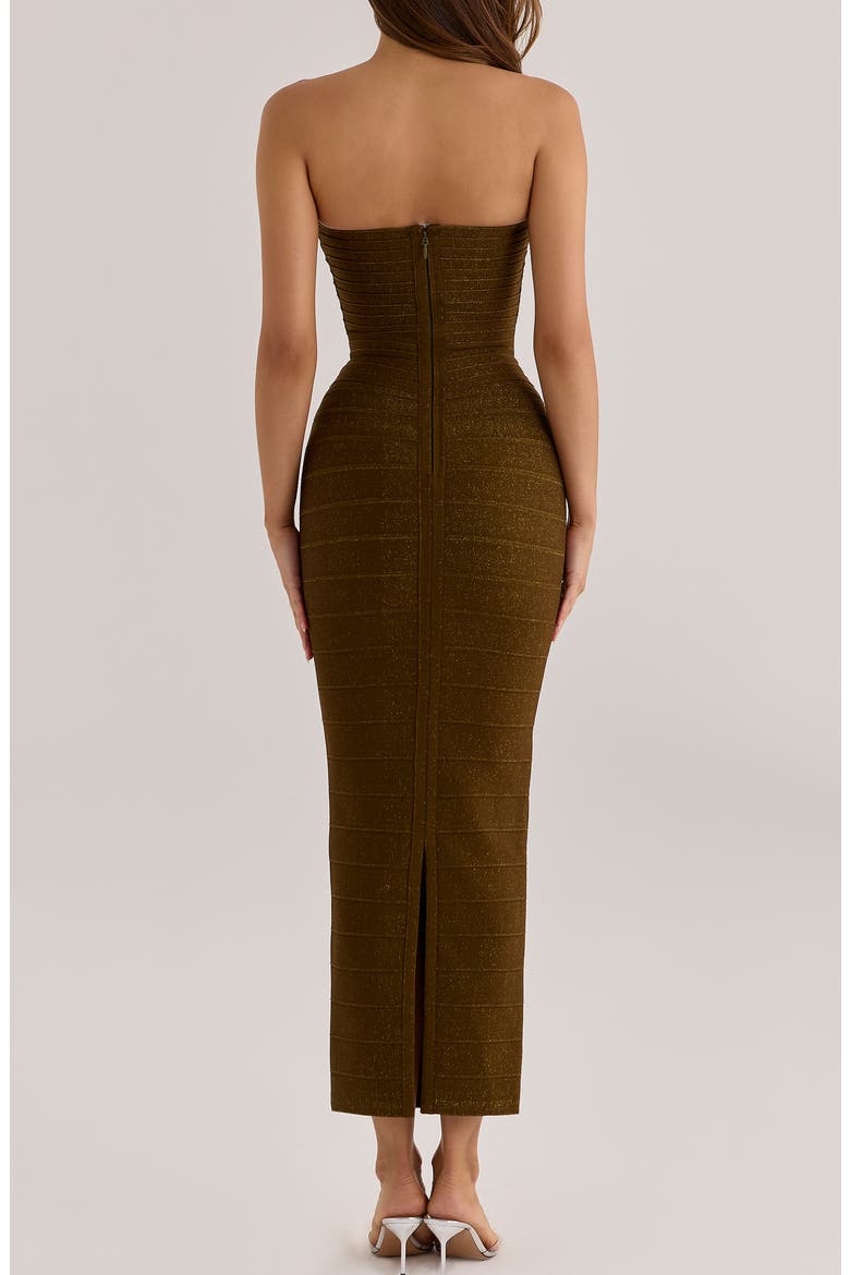 The Sweetheart Strapless Bandage Dress, Alternate, color, OLIVE
