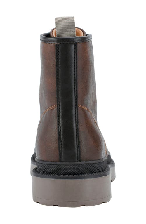 Guess Citizen Faux Fur Lined Lug Boot In Dark Brown