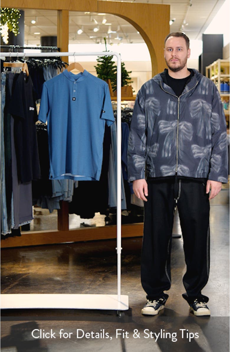 Cadet Jammy Geo Print Blade Collar Polo, sales video thumbnail