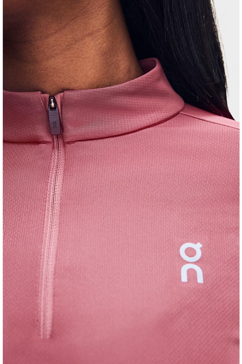 Core Quarter Zip Performance Top, Alternate, color, BARBERRY