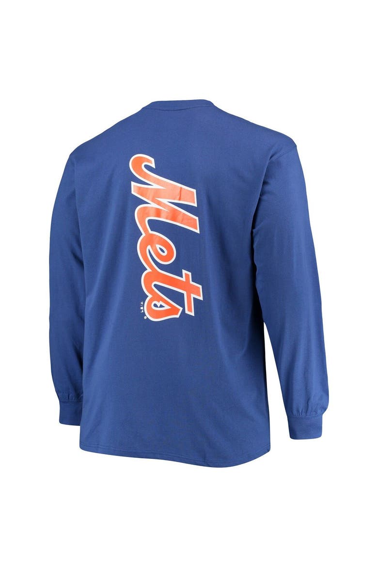 Men's Fanatics Branded Royal New York Mets Big & Tall Solid Back Hit Long Sleeve T-Shirt, Alternate, color, Royal