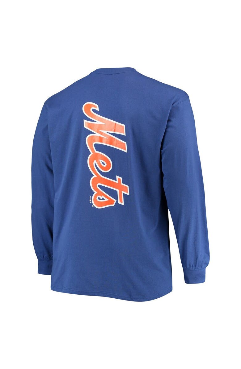 FANATICS Men's Fanatics Branded Royal New York Mets Big & Tall Solid Back Hit Long Sleeve T-Shirt, Alternate, color, 