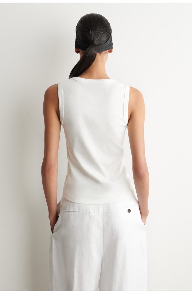COS Cotton V-neck Tank Top, Alternate, color, White