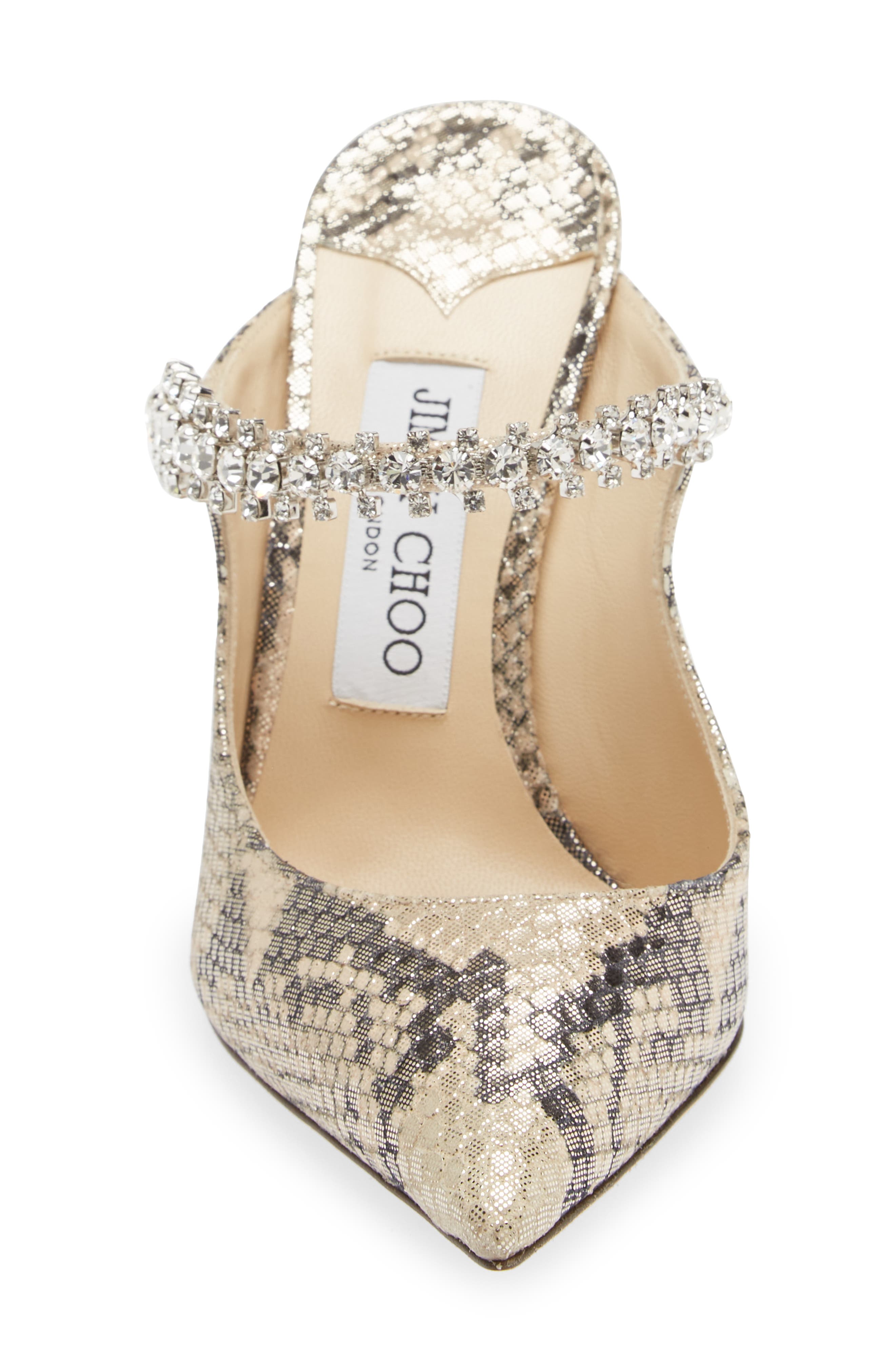 Jimmy Choo Bing Crystal Embellished Metallic Mule, Alternate, color, 