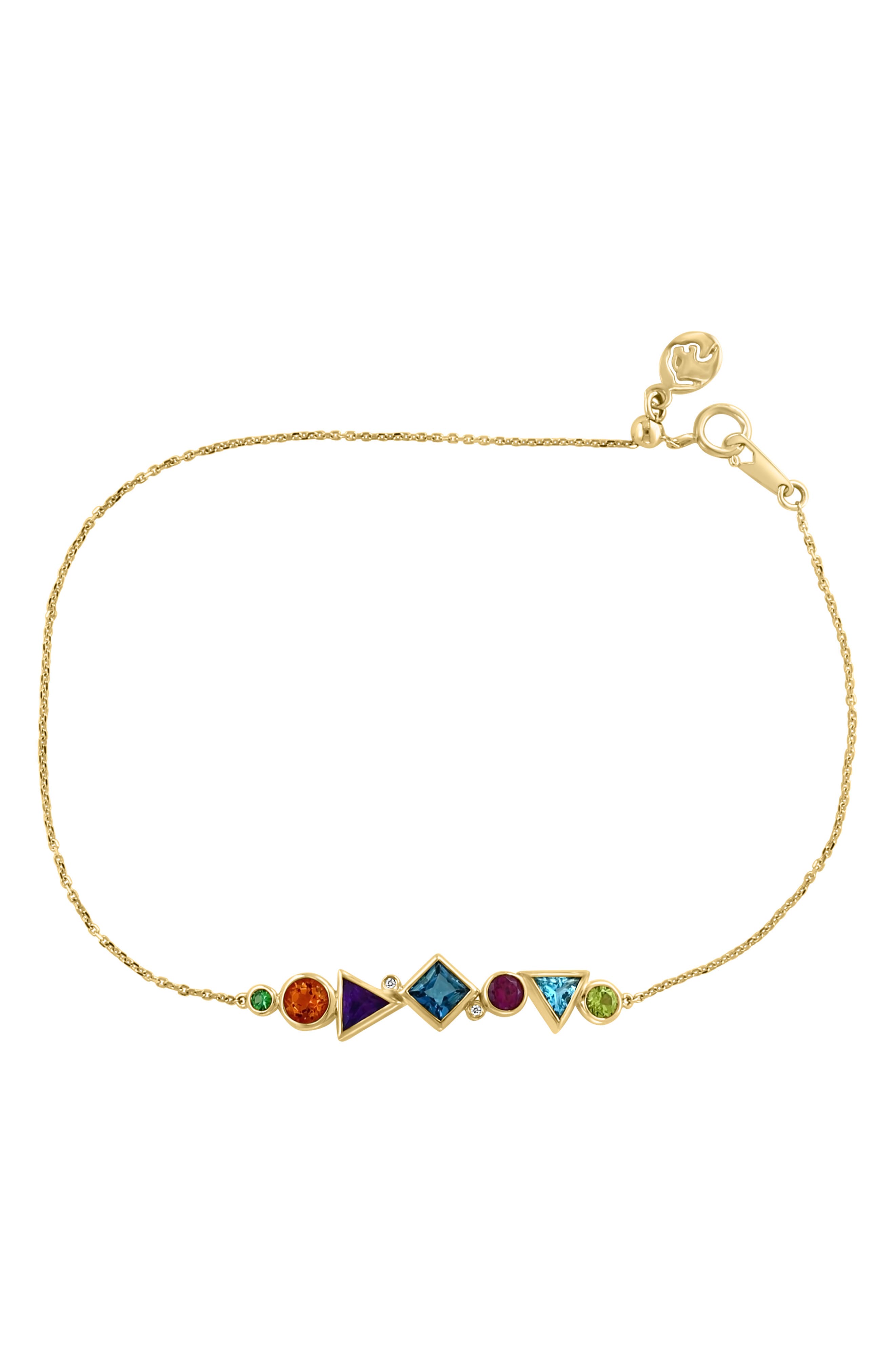 EFFY 14K Yellow Gold Diamond & Semiprecious Stone Bracelet - 0.01ct.