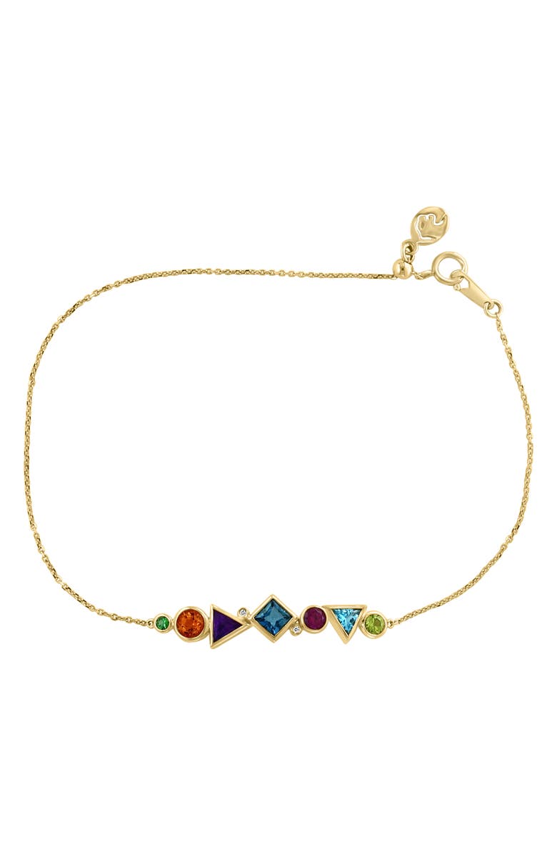 EFFY 14K Yellow Gold Diamond & Semiprecious Stone Bracelet - 0.01ct., Main, color, Gold/ Multi