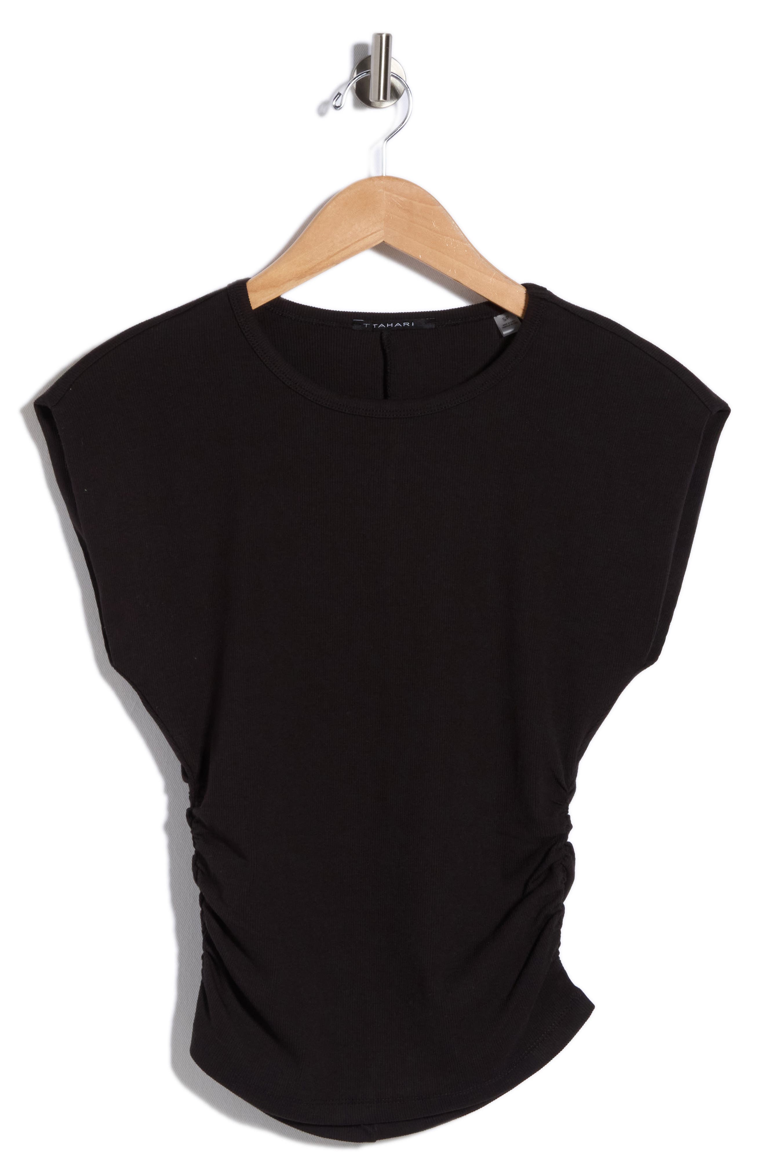 T Tahari Cap Sleeve Ribbed T-Shirt