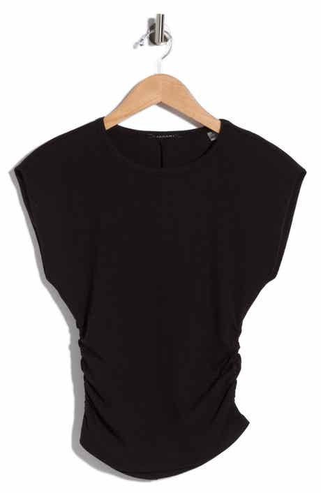 T Tahari Cap Sleeve Ribbed T-Shirt