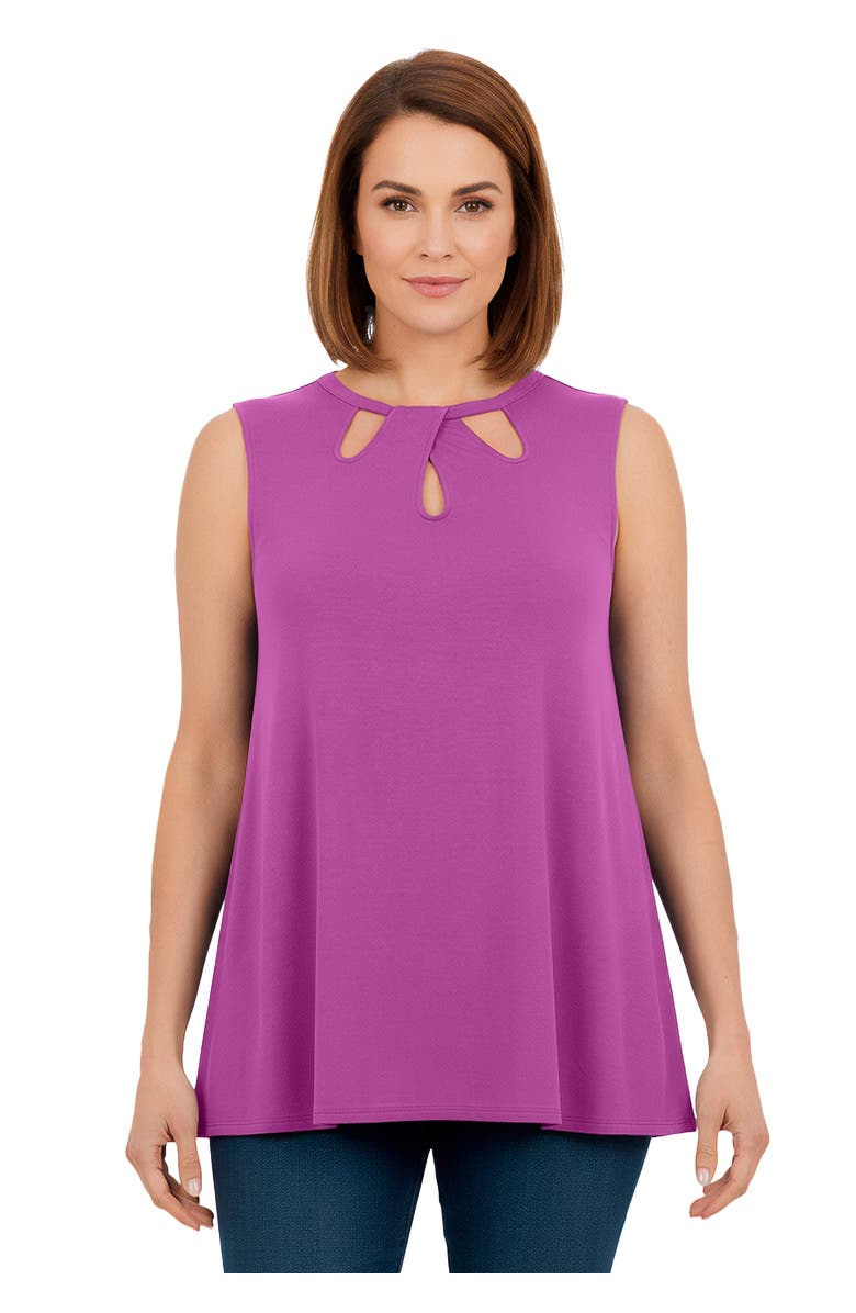 Jessica London Sleeveless Cutout Knit Tunic, Main, color, Deep Orchid