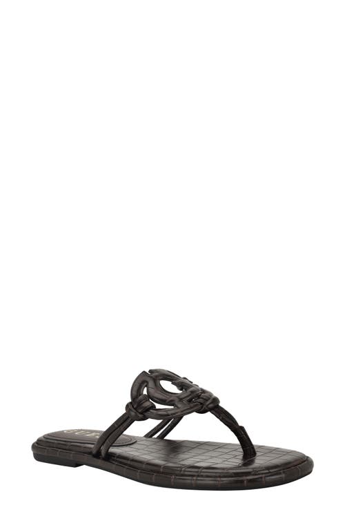 Guess Saime Croc Embossed Sandal In Multi