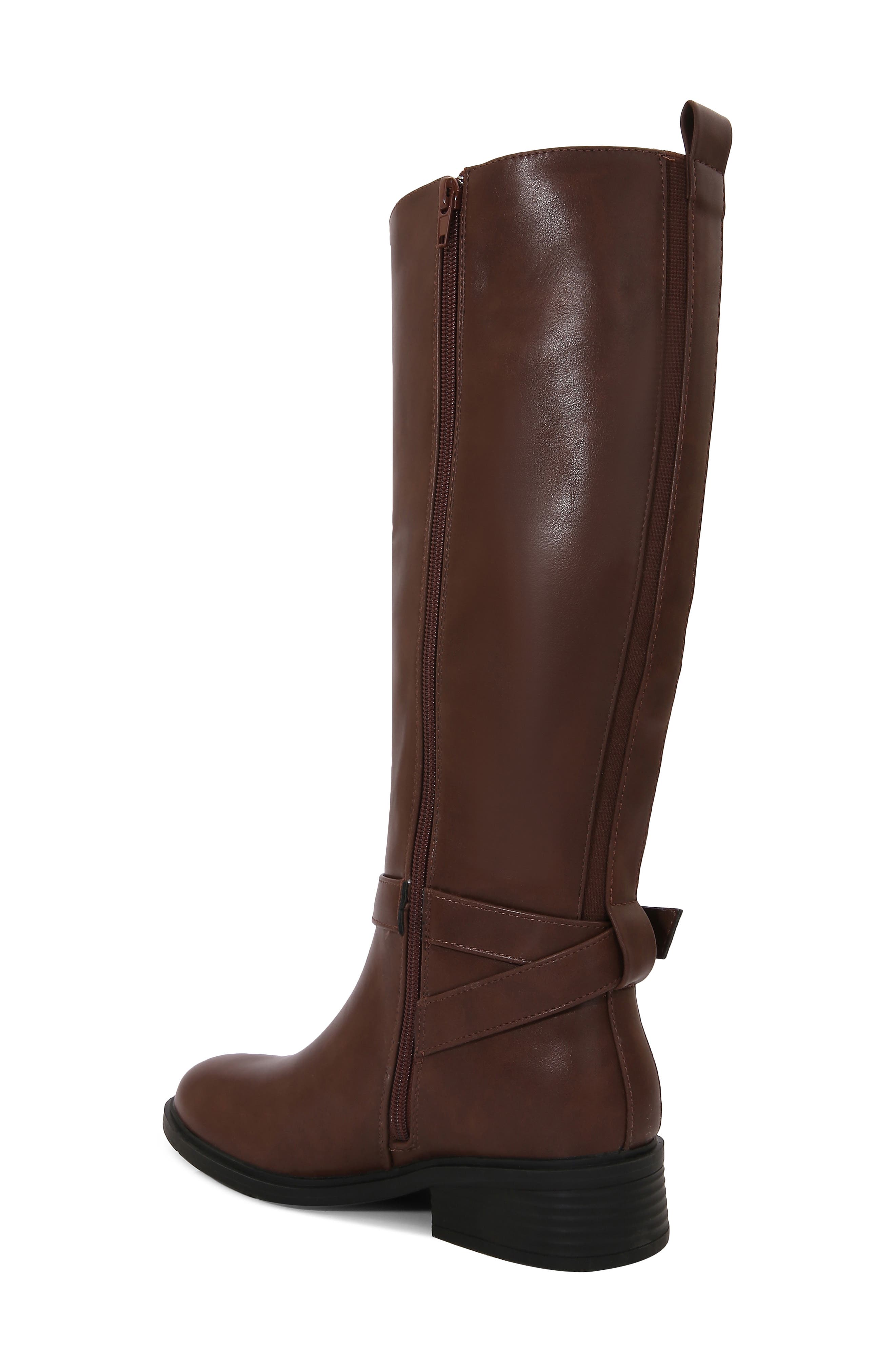 Belinda Faux Leather Riding Boot, Alternate, color, BROWN