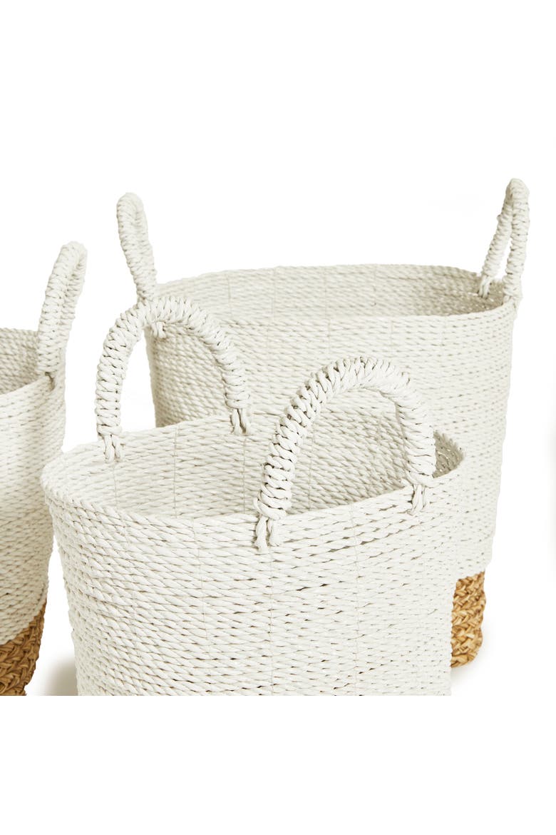 Madura Market Baskets Set of 3, Alternate, color, White
