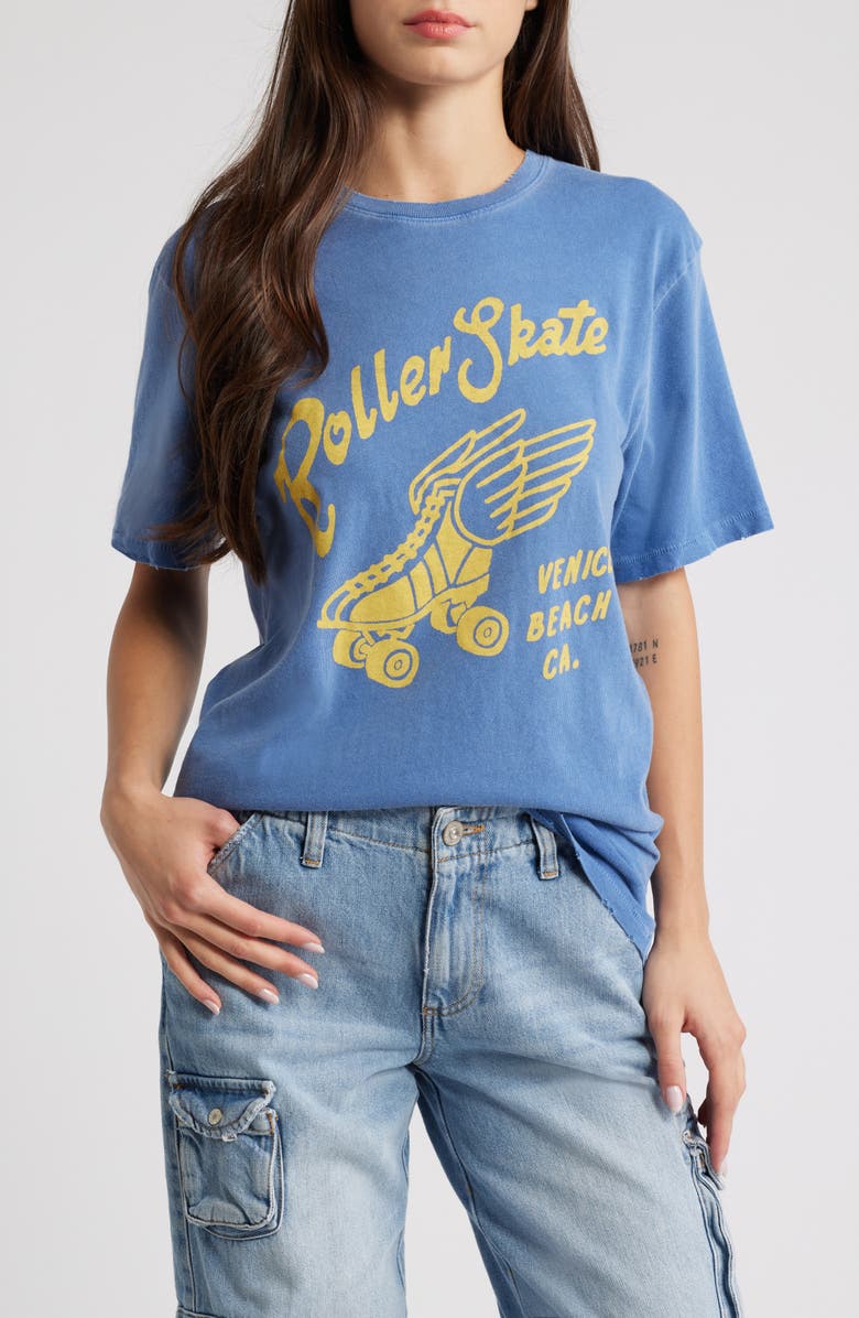 Junk Food Roller Skate Distressed Cotton Graphic T-Shirt, Main, color,