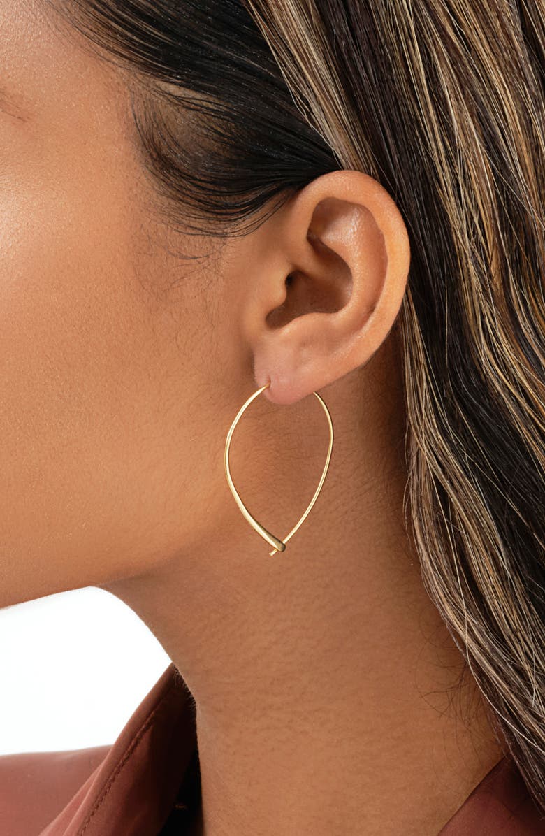Sterling Forever Threader Hoop Earrings, Alternate, color, Gold
