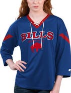 STARTER Women's Starter Royal Buffalo Bills Rally Lace-Up 3/4 Sleeve T-Shirt
