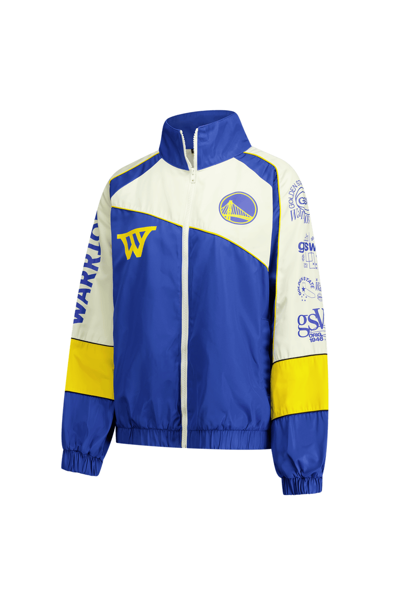 THE WILD COLLECTIVE Unisex The Wild Collective Cream Golden State Warriors Oversized Raglan Full-Zip Track Jacket, Alternate, color, Cream