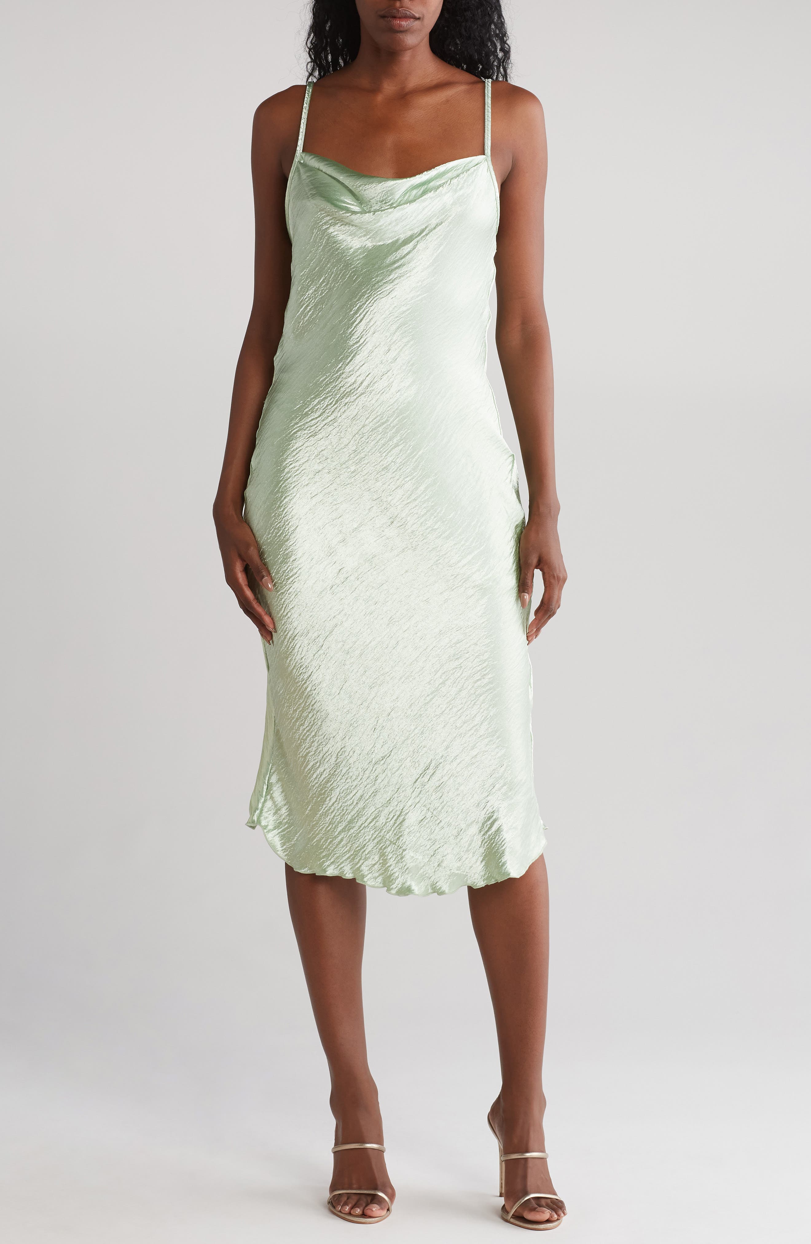 bebe Hammered Satin Slipdress