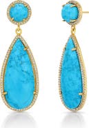 Gemma Azzurro Large Pear Turquoise Earrings