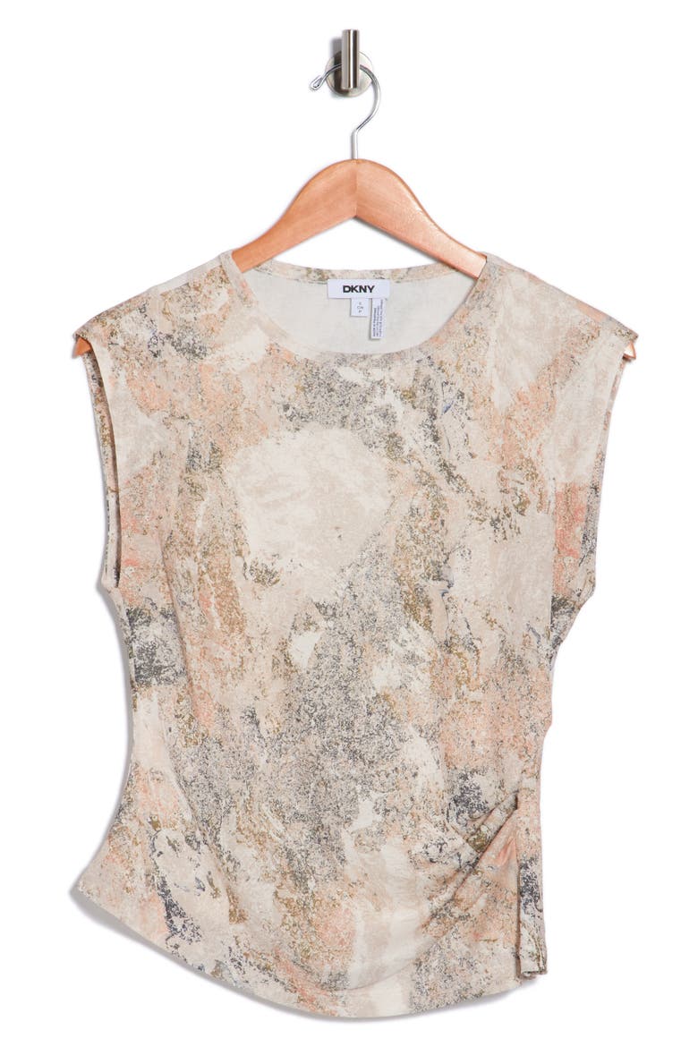 Cap Sleeve Knit Top, Alternate, color, COCONUT/ TRAVERTINE MULTI