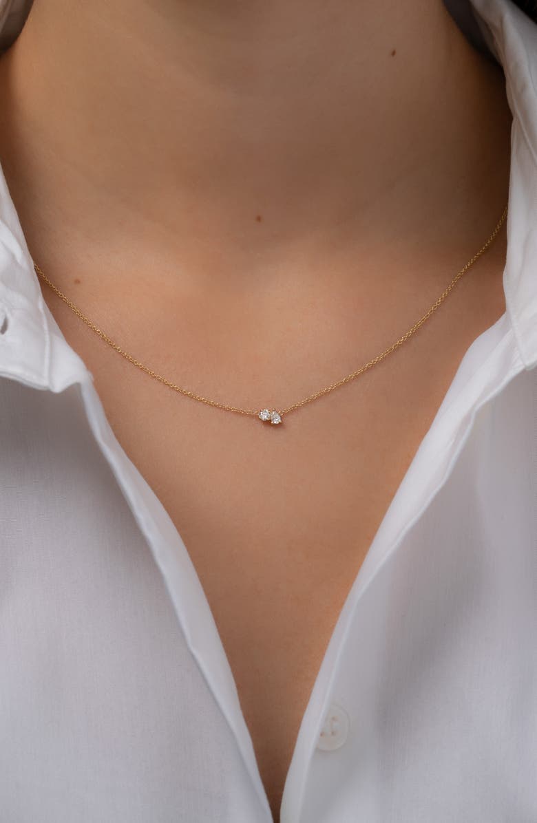 Zoe Lev Diamond Toi Et Moi Necklace, Alternate, color, Yellow Gold