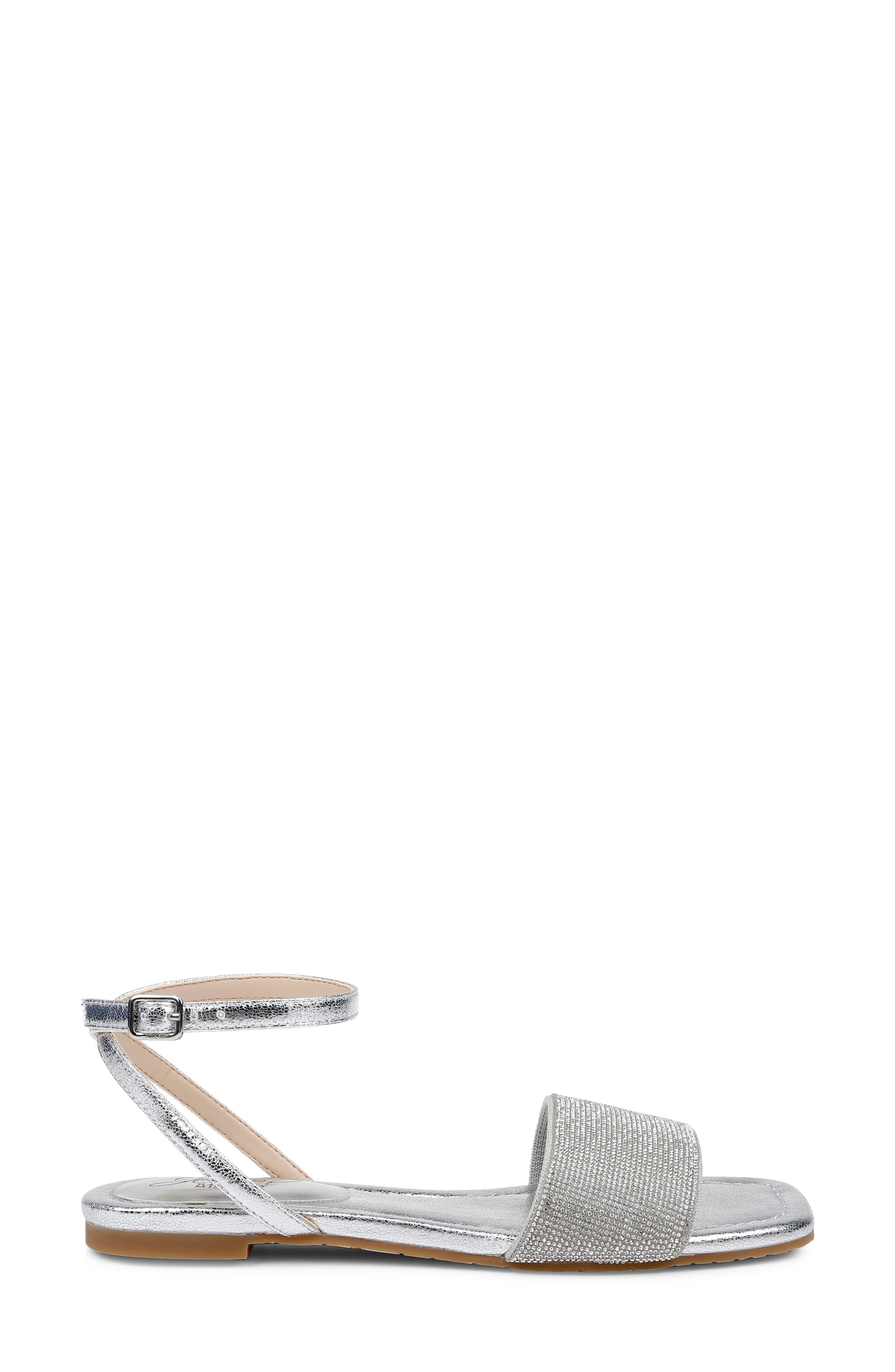 Hadley Ankle Strap Sandal, Alternate, color, SILVER