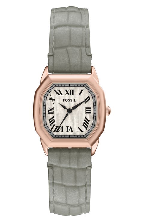 Harlow Croc Embossed Leather Strap Watch, 27mm