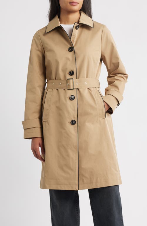 Michael Kors Water Resistant Belted Trench Coat In Brown