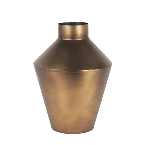 Perrin Brushed Metal Decorative Vase