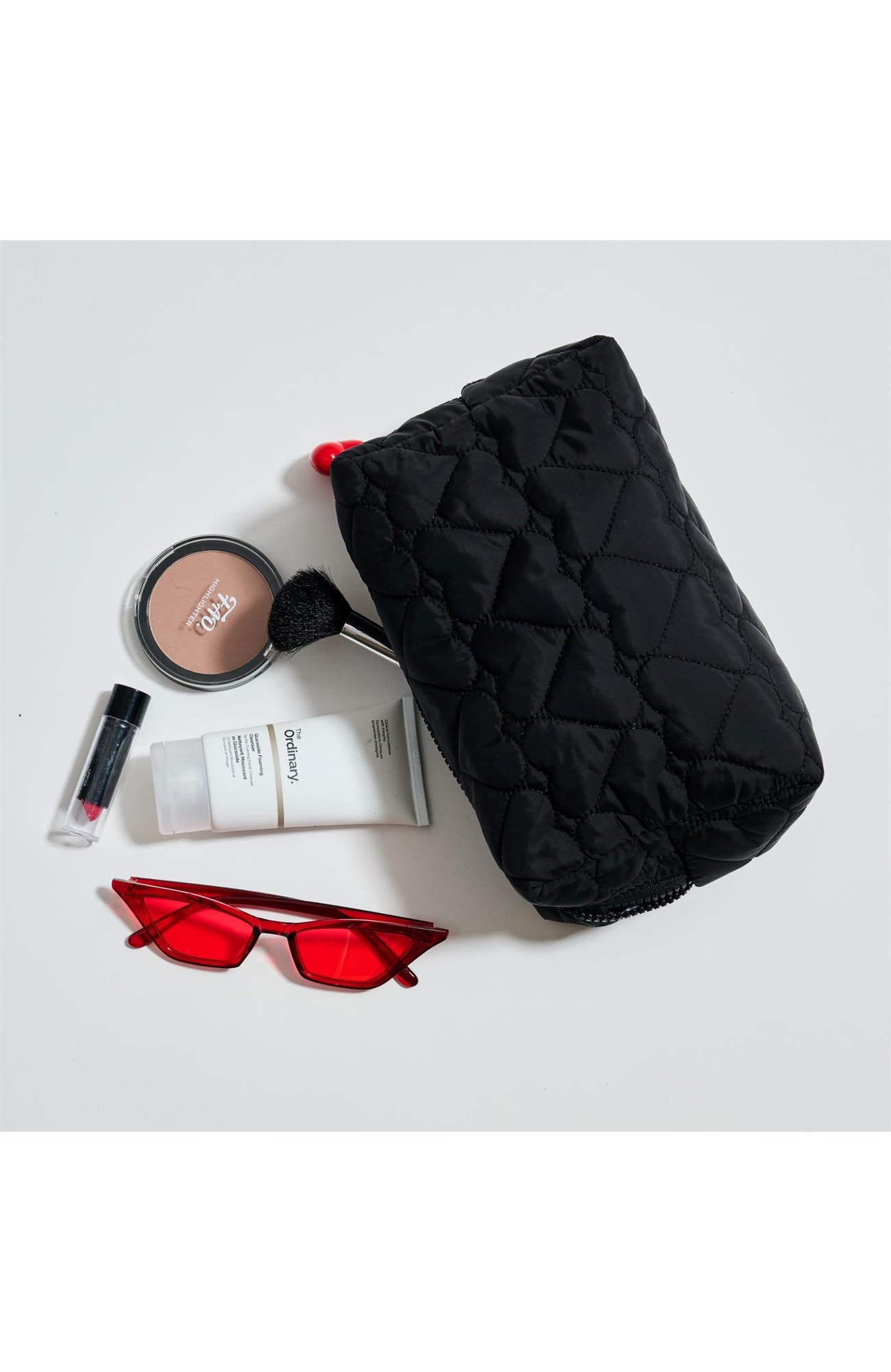 Pull My Heart Cosmetic & Travel Organizer Pouch, Alternate, color, Black