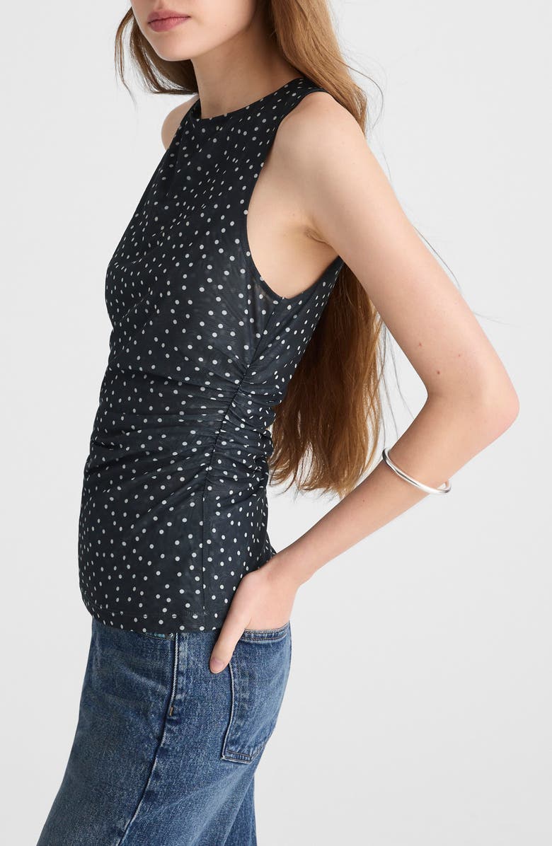 Madewell Sleeveless Double Layer Mesh Top, Alternate, color, True Black