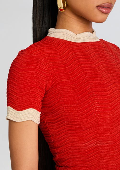 Retroféte Lyla Knit Top In Metallic Geranium