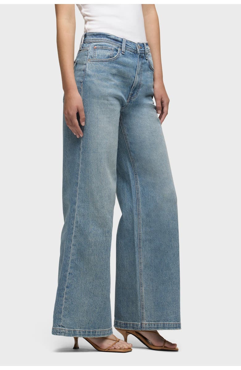 Hudson Jeans Jodie Flap Loose Fit Wide Leg, Alternate, color, Snow Drops