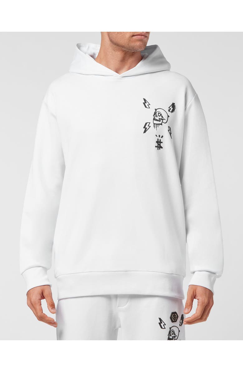 PHILIPP PLEIN Hoodie Sweatshirt Hexagon Men, Main, color, White