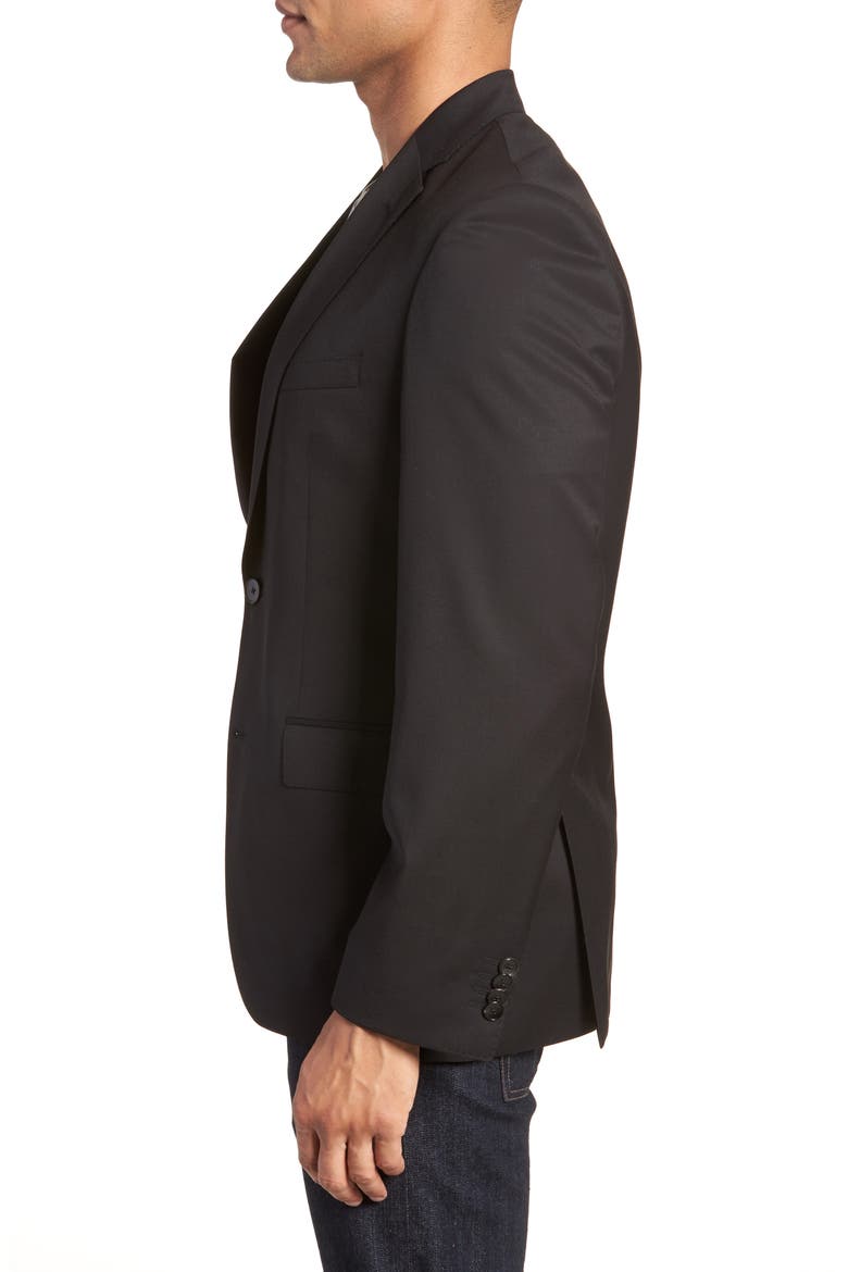Johnstons CYL Classic Fit Solid Wool Sport Coat, Alternate, color, BLACK