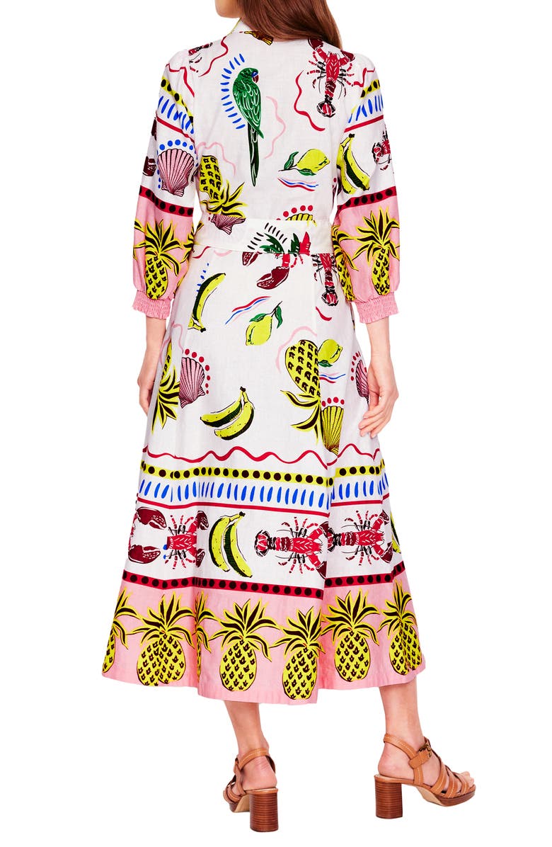 Boden Clara Print Linen & Cotton Maxi Shirtdress, Alternate, color,