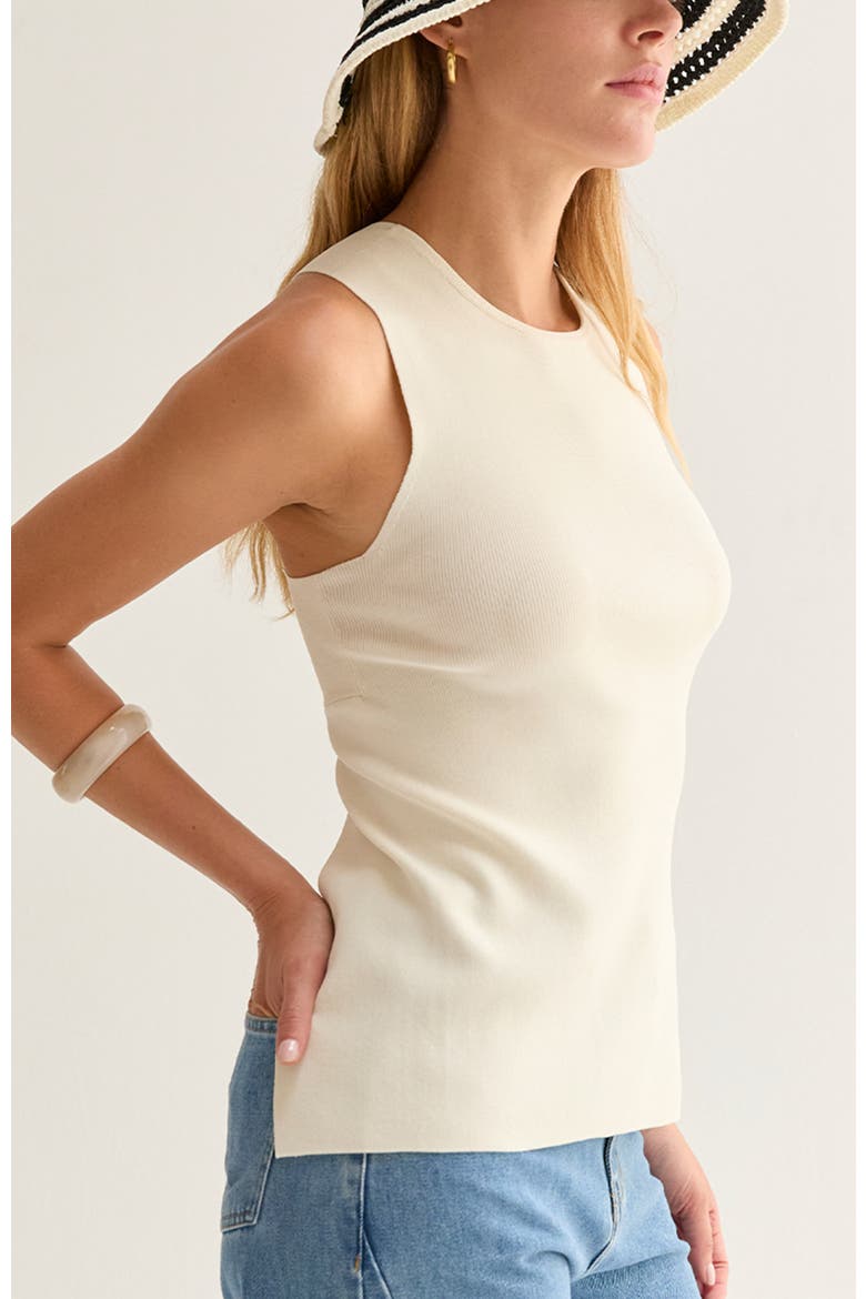 Cross Back Cut Out Knit Top, Alternate, color, Ivory