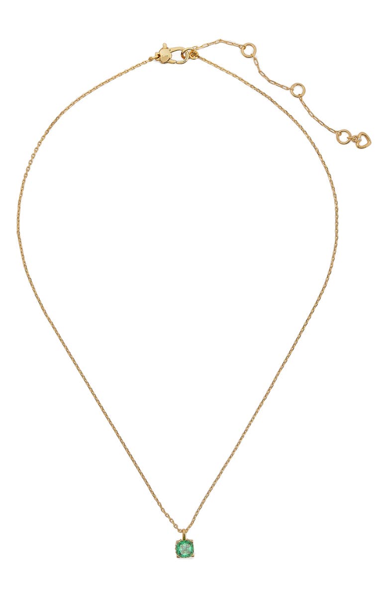 Kate Spade New York little luxuries cubic zirconia pendant necklace, Alternate, color, Green