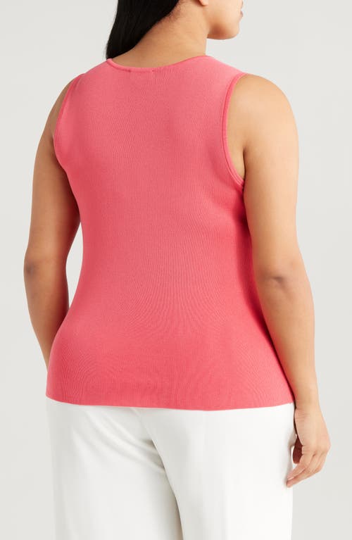 Tahari Asl Plus Size U-neck Tank Top In Sunset