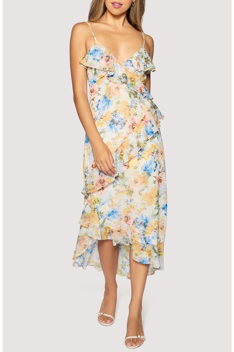 Garden Afterglow High-Low Dress, Main, color, MULTI-FLORAL