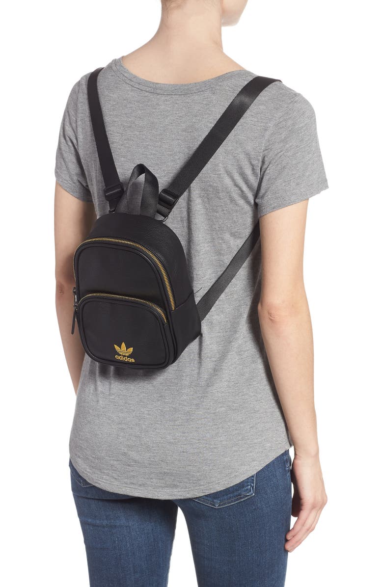 adidas Originals Mini Faux Leather Backpack, Alternate, color,