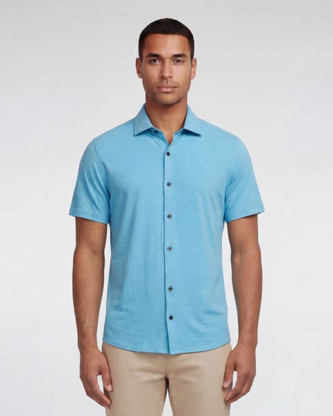 Solid Mens Short Sleeve Shirt